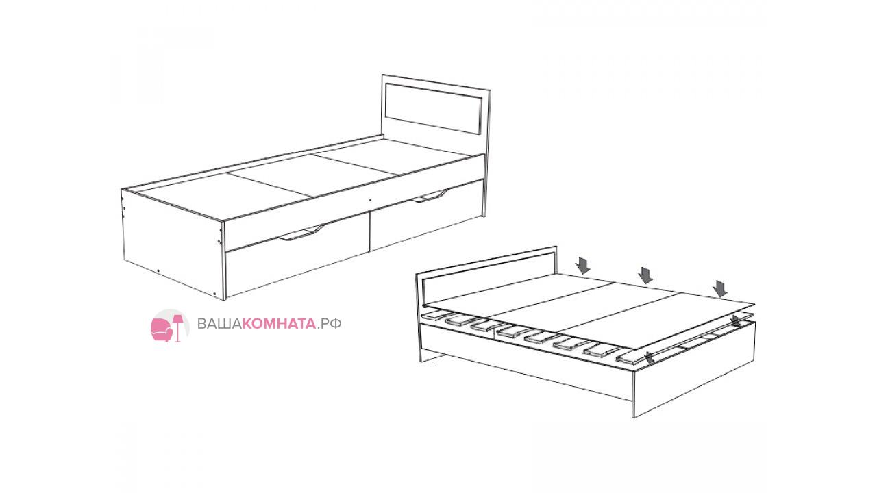 Кровать гармония с ящиками стендмебель схема сборки